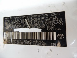 2007 TOYOTA CAMRY LE WHITE 2.4 AT Z20179